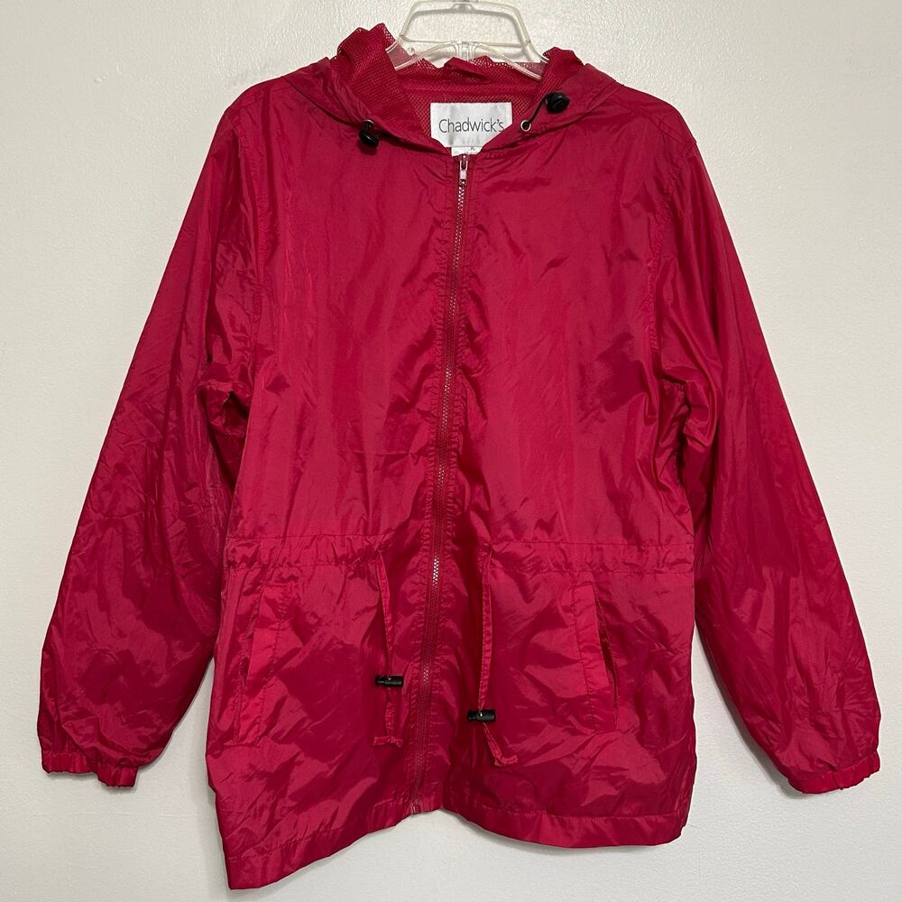 Chadwick's Pink Hooded Mesh Lined Windbreaker Jacket XL